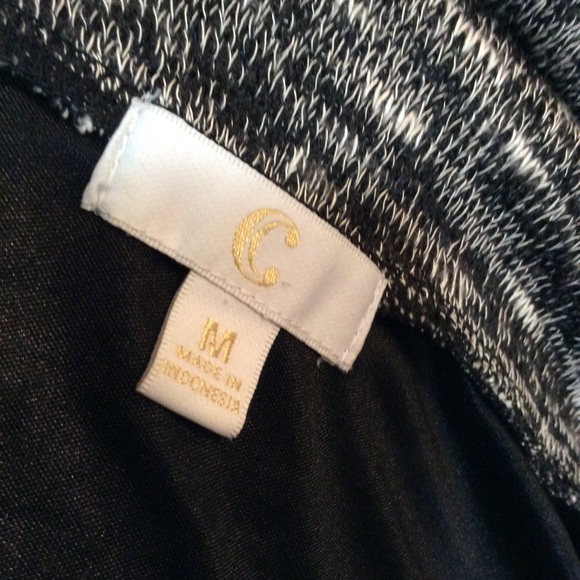 Charming Charlie Black and White Long Sleeve Sweater Dress Size Medium - Picture 6 of 8